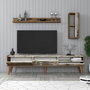 Hanah Home Valensiya Mueble de TV - Nogal, Blanco, Mármol
